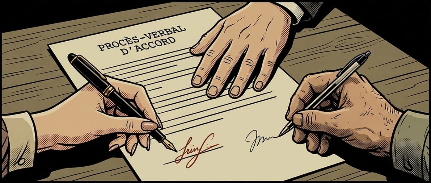 Signature d’un protocole d’accord lors d’une expertise bâtiment pour résoudre un litige de construction